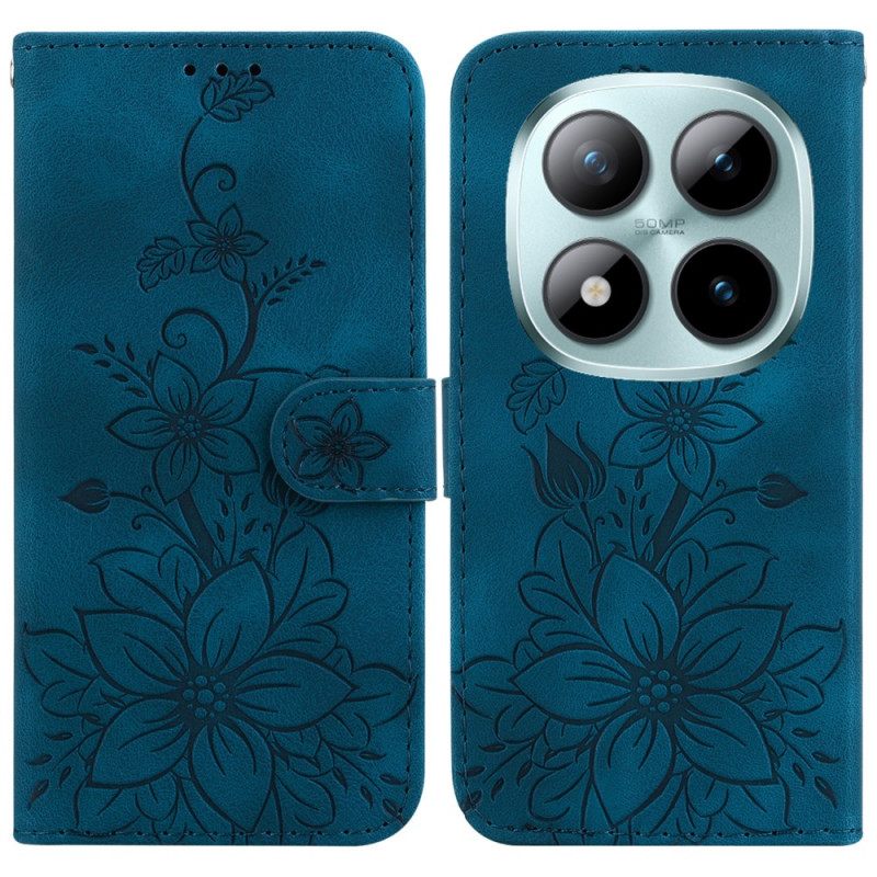 Leren Hoesje Voor Xiaomi Redmi Note 15 Pro 5g Fleur-de-lis