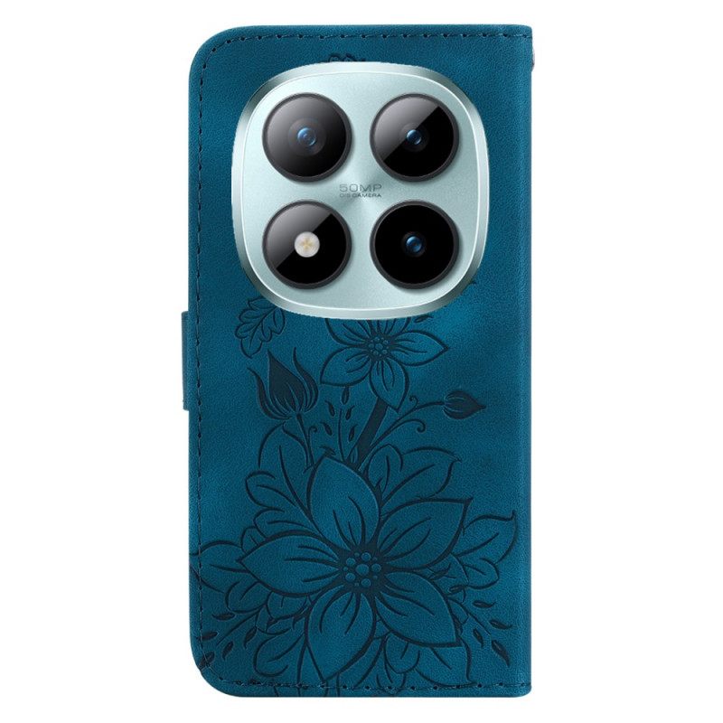 Leren Hoesje Voor Xiaomi Redmi Note 15 Pro 5g Fleur-de-lis