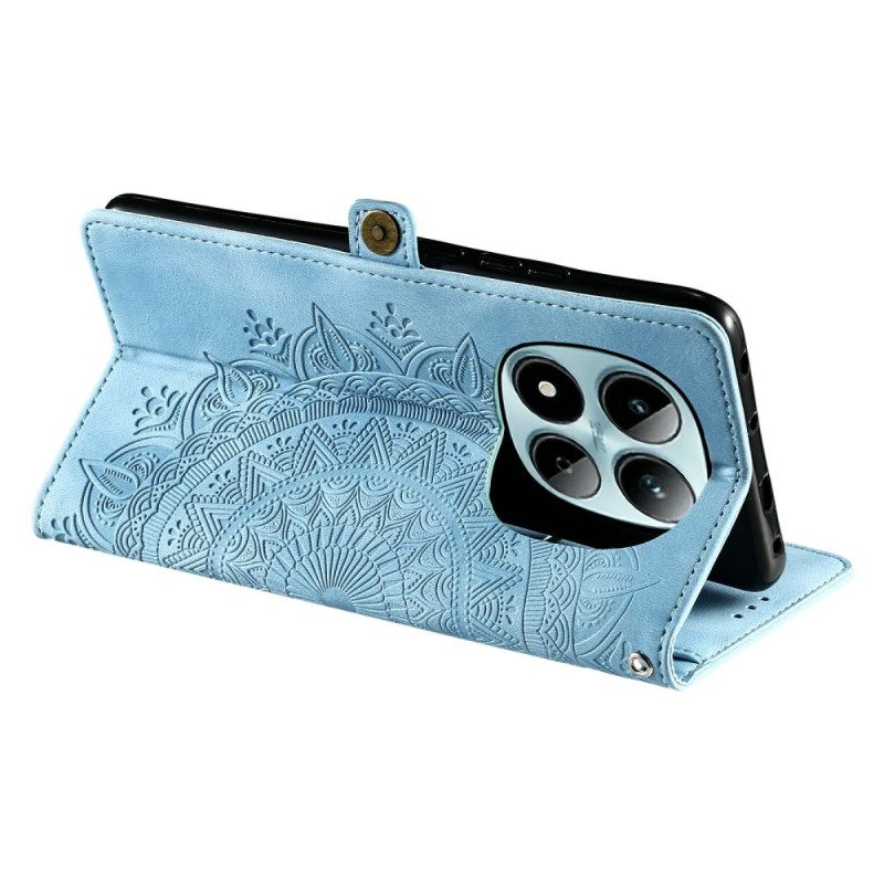 Leren Hoesje Voor Xiaomi Redmi Note 15 Pro 5g Mandala Suède-effect
