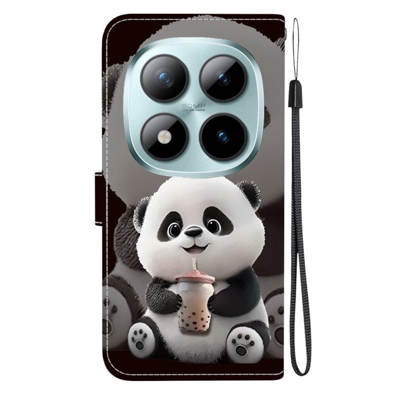 Leren Hoesje Voor Xiaomi Redmi Note 15 Pro 5g Melkthee Panda