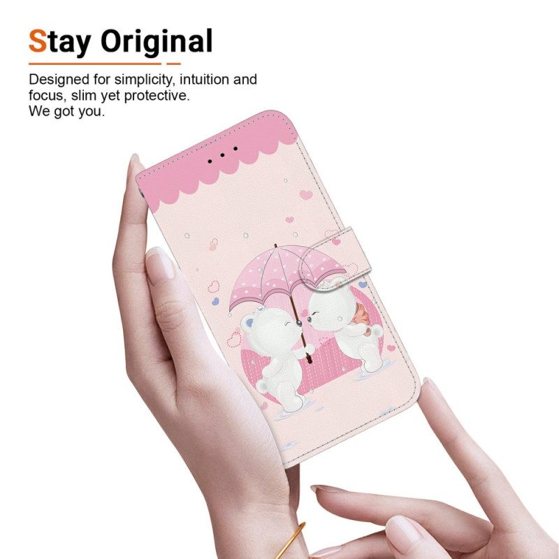 Leren Hoesje Voor Xiaomi Redmi Note 15 Pro 5g Twee Berenwelpen