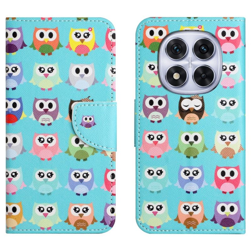 Leren Hoesje Voor Xiaomi Redmi Note 15 Pro 5g Uilen