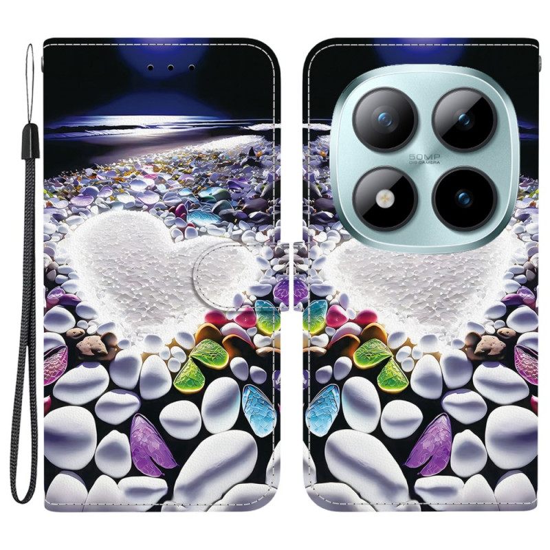 Leren Hoesje Voor Xiaomi Redmi Note 15 Pro 5g Wit Hart