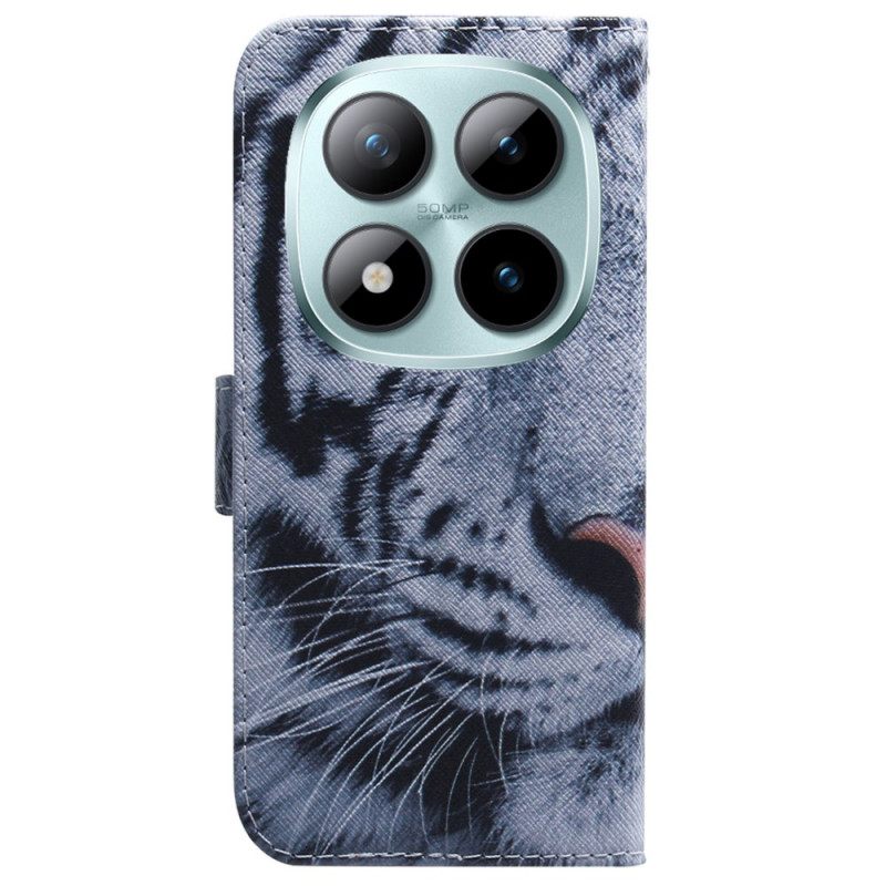 Leren Hoesje Voor Xiaomi Redmi Note 15 Pro 5g Witte Tijger