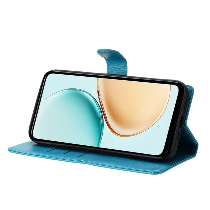 Leren Hoesje Xiaomi Redmi Note 15 Pro 5g Bloemengravure Bescherming Hoesje