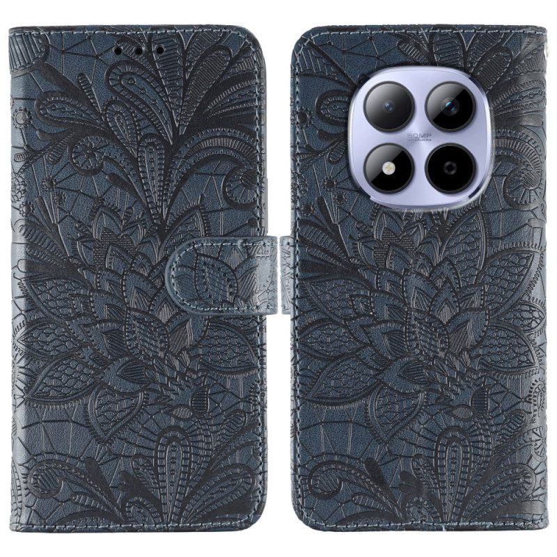 Leren Hoesje Xiaomi Redmi Note 15 Pro 5g Bloemenkantpatroon