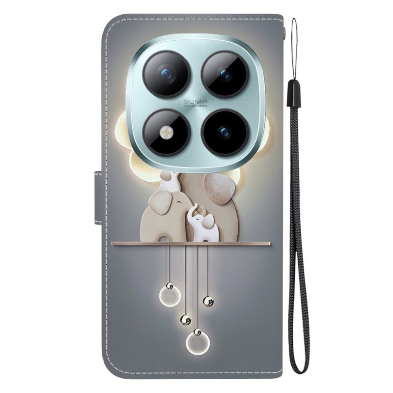 Leren Hoesje Xiaomi Redmi Note 15 Pro 5g Drie Olifanten Bescherming Hoesje