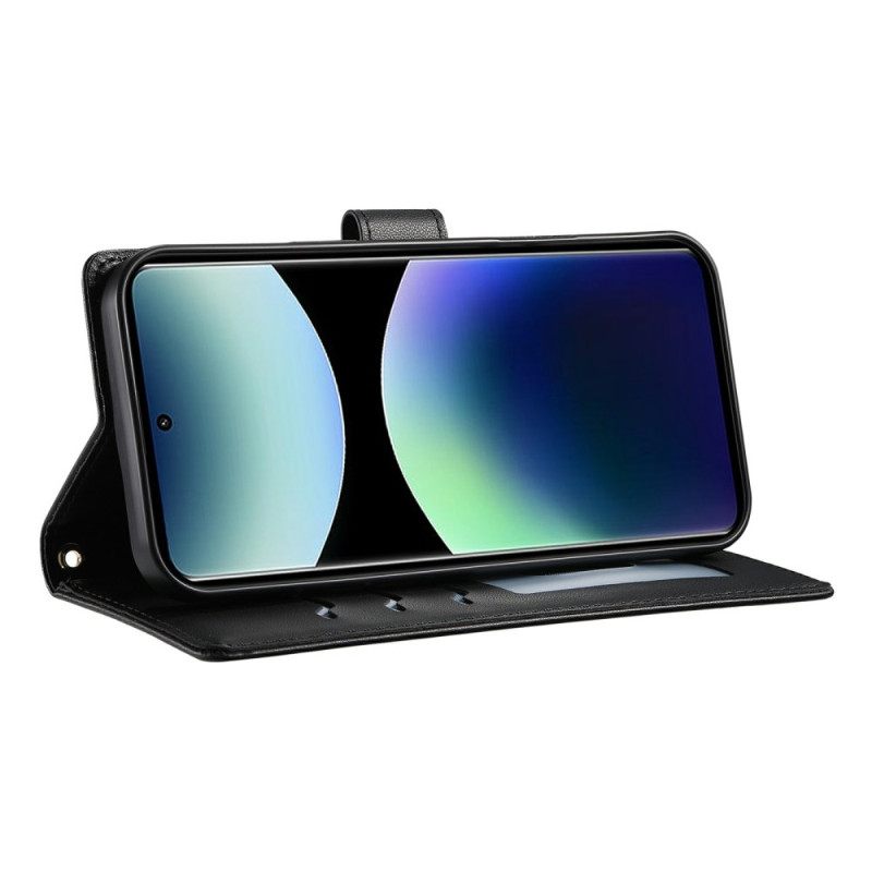 Leren Hoesje Xiaomi Redmi Note 15 Pro 5g Gewatteerd Met Bandjes