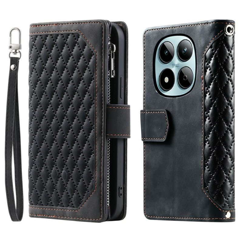 Leren Hoesje Xiaomi Redmi Note 15 Pro 5g Gewatteerd Retro Design Bescherming Hoesje