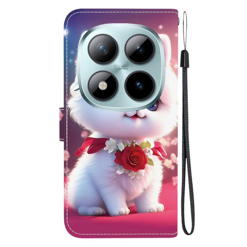 Leren Hoesje Xiaomi Redmi Note 15 Pro 5g Kat En Rozen Bescherming Hoesje