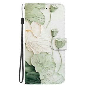 Leren Hoesje Xiaomi Redmi Note 15 Pro 5g Lotuspatroon Bescherming Hoesje