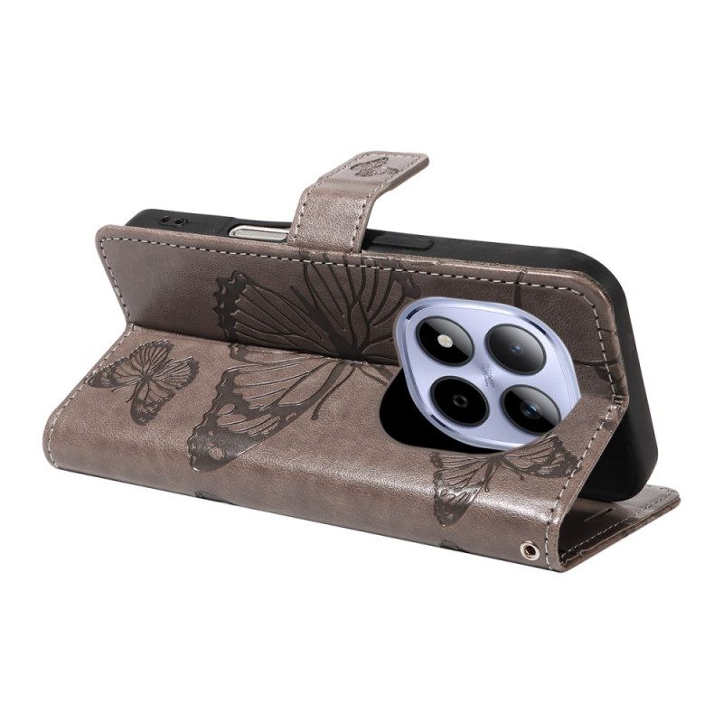 Leren Hoesje Xiaomi Redmi Note 15 Pro 5g Reuzenvlinders