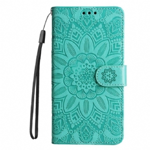 Folio-hoesje voor Honor Magic 5 Lite Mandala Zon Met Lanyard