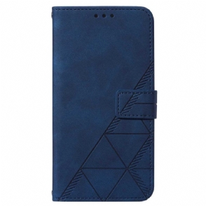 Folio-hoesje voor Samsung Galaxy A14 / A14 5G Driehoeken Met Lanyard