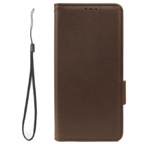 Folio-hoesje voor Samsung Galaxy A14 / A14 5G Met Ketting Strappy Litchi Lederen Stijl