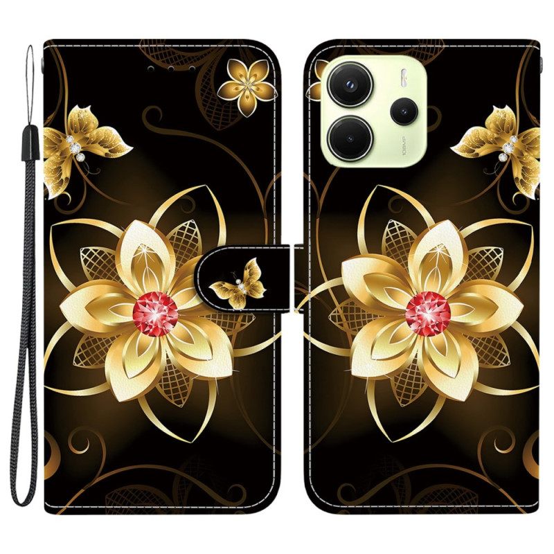 Bescherming Hoesje Xiaomi Redmi Note 14 4g Gouden Bloem