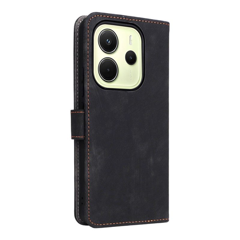 Bescherming Hoesje Xiaomi Redmi Note 14 4g Rfid-bescherming Suède-effect Met Bandje