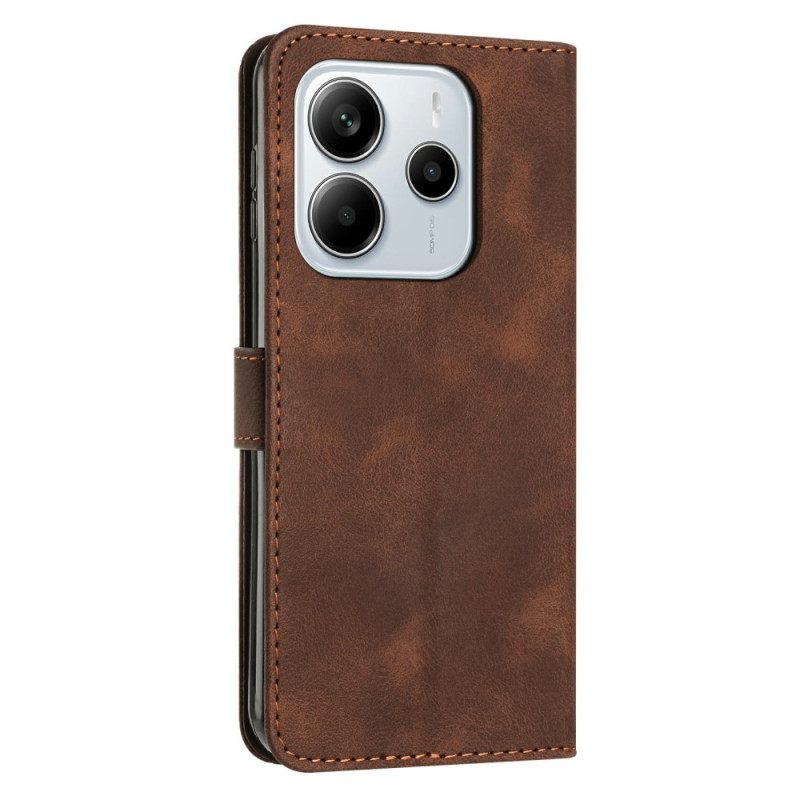 Flip Case Leren Xiaomi Redmi Note 14 4g Geometrische Lijnen Met Bandje