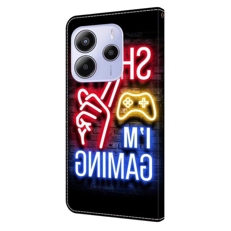 Flip Case Leren Xiaomi Redmi Note 14 4g Ik Ben Aan Het Gamen