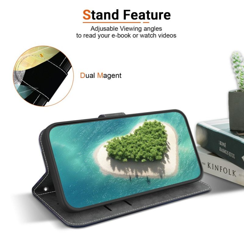 Flip Case Leren Xiaomi Redmi Note 14 4g Kleurrijke Veren