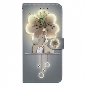 Flip Case Leren Xiaomi Redmi Note 14 4g Olifanten