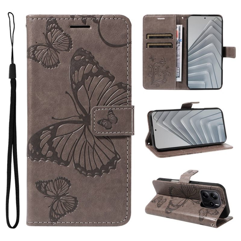 Flip Case Leren Xiaomi Redmi Note 14 4g Reuzenvlinders