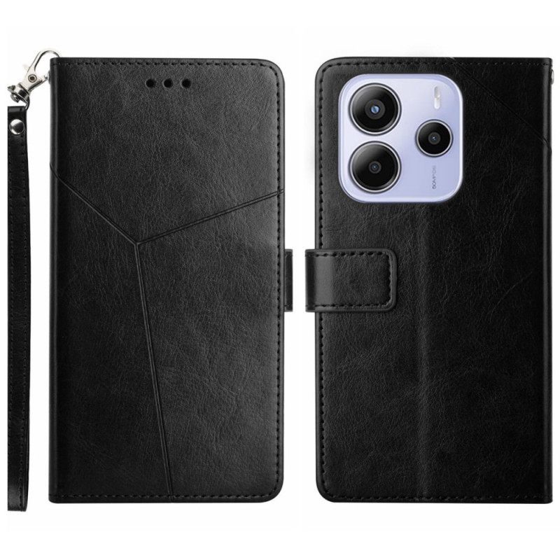 Flip Case Leren Xiaomi Redmi Note 14 4g Y-design Met Riem