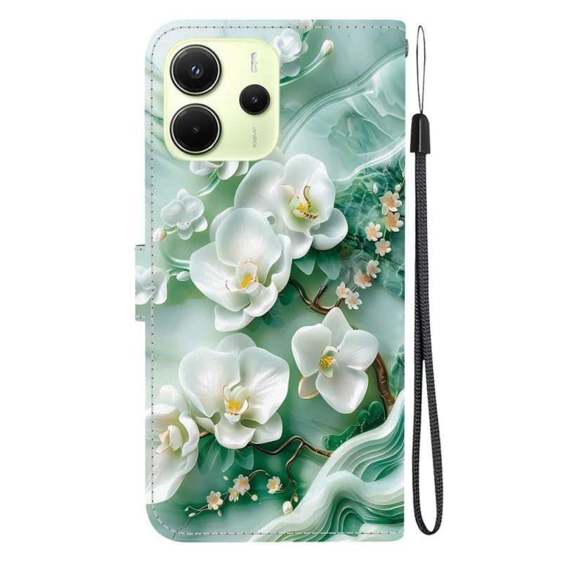 Folio-hoesje Xiaomi Redmi Note 14 4g Jadebloemen