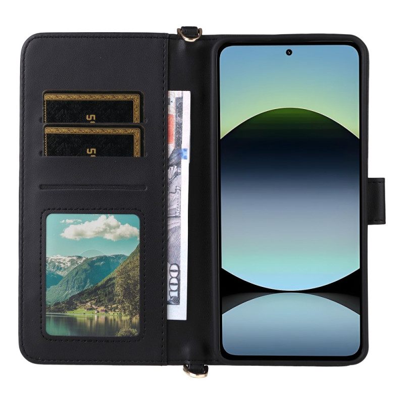 Folio-hoesje Xiaomi Redmi Note 14 4g Premium Portemonnee Met Riempje En Schouderriem
