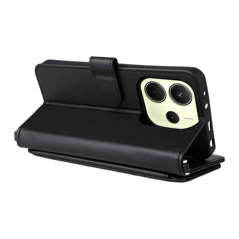 Folio-hoesje Xiaomi Redmi Note 14 4g Premium Portemonnee Met Riempje En Schouderriem