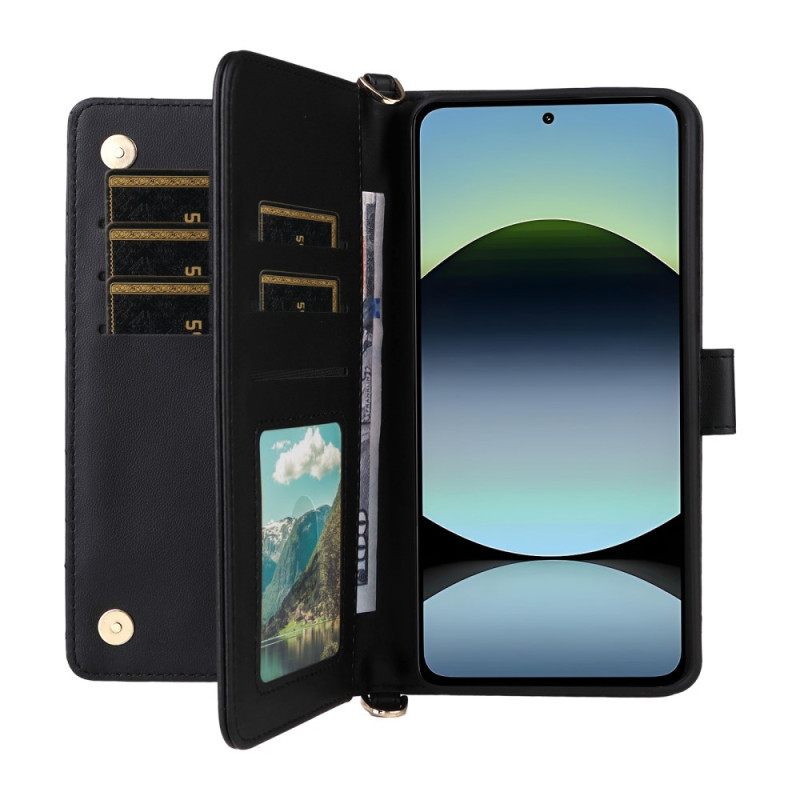 Folio-hoesje Xiaomi Redmi Note 14 4g Premium Portemonnee Met Riempje En Schouderriem