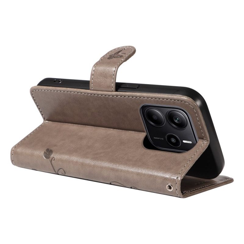 Folio-hoesje Xiaomi Redmi Note 14 4g Telefoonhoesje Bloemenpatronen