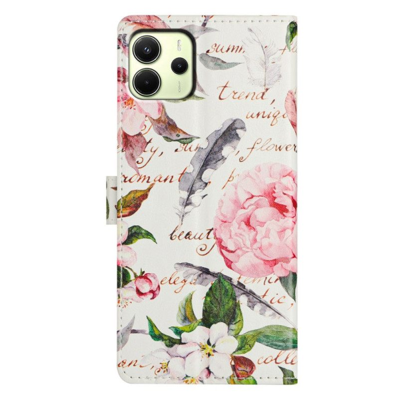 Folio-hoesje Xiaomi Redmi Note 14 4g Telefoonhoesje Bloemenpoëzie