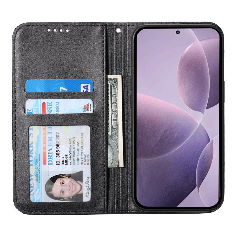 Folio-hoesje Xiaomi Redmi Note 14 4g Telefoonhoesje Diamantpatroon Met Bandje