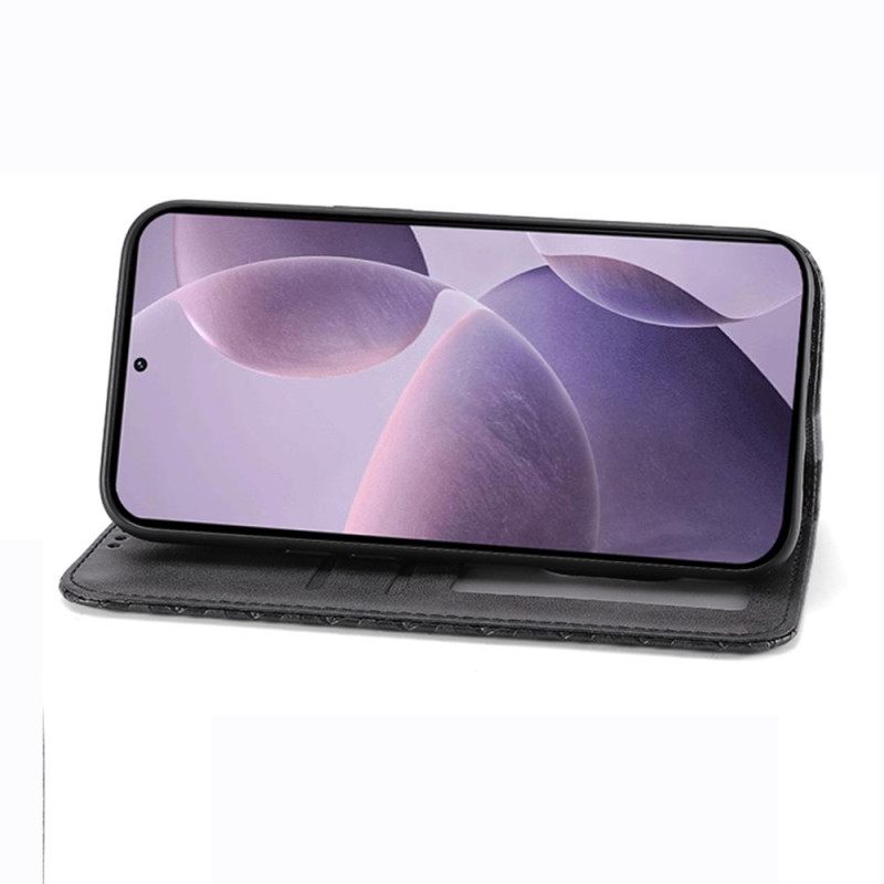 Folio-hoesje Xiaomi Redmi Note 14 4g Telefoonhoesje Diamantpatroon Met Bandje