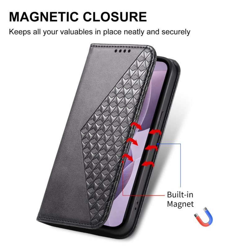 Folio-hoesje Xiaomi Redmi Note 14 4g Telefoonhoesje Diamantpatroon Met Bandje