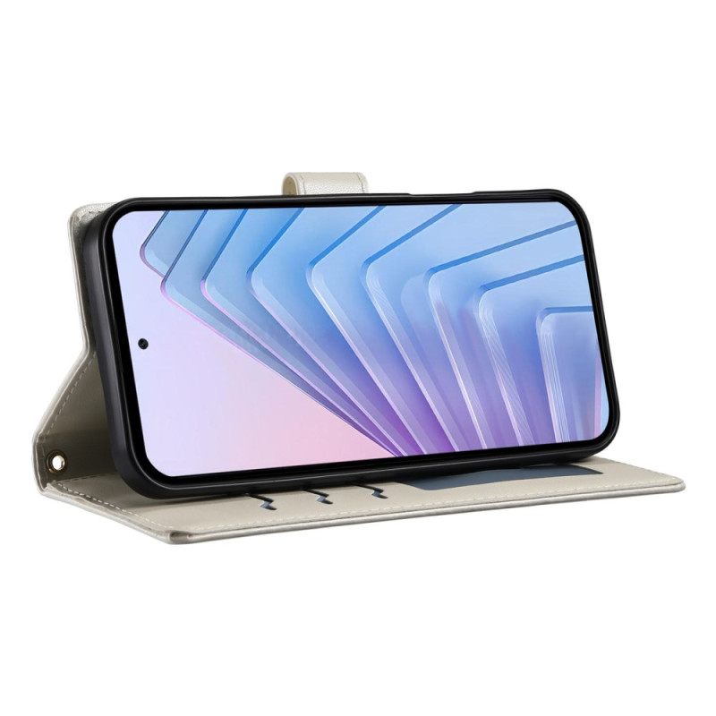 Folio-hoesje Xiaomi Redmi Note 14 4g Telefoonhoesje Gewatteerd Met Bandje En Schouderband