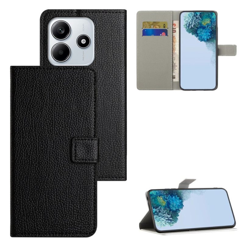 Folio-hoesje Xiaomi Redmi Note 14 4g Telefoonhoesje Lychee Textuur