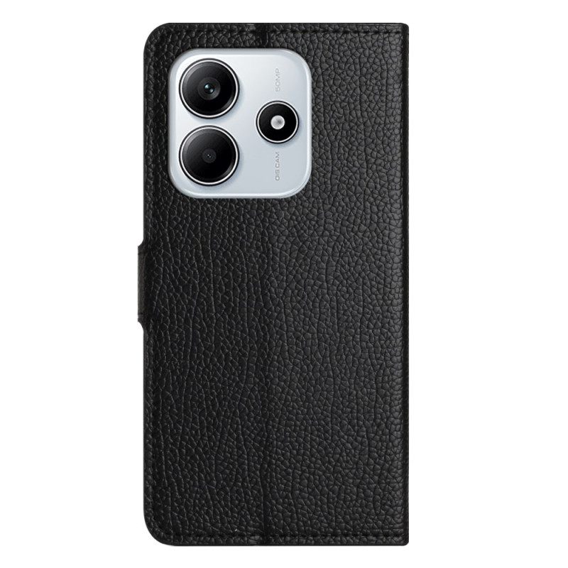 Folio-hoesje Xiaomi Redmi Note 14 4g Telefoonhoesje Lychee Textuur