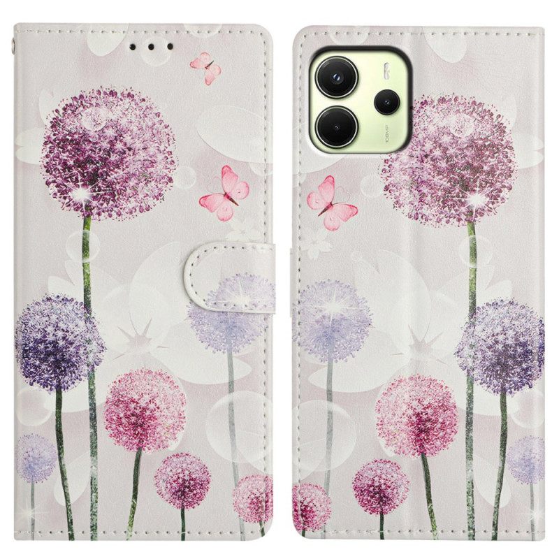 Folio-hoesje Xiaomi Redmi Note 14 4g Telefoonhoesje Paardenbloem