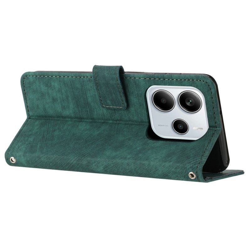 Folio-hoesje Xiaomi Redmi Note 14 4g Telefoonhoesje Retro Lijnen Design