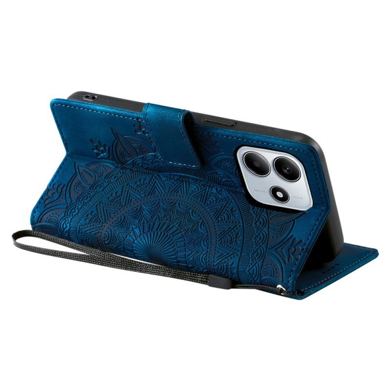 Folio-hoesje Xiaomi Redmi Note 14 4g Telefoonhoesje Suède-effect Met Band