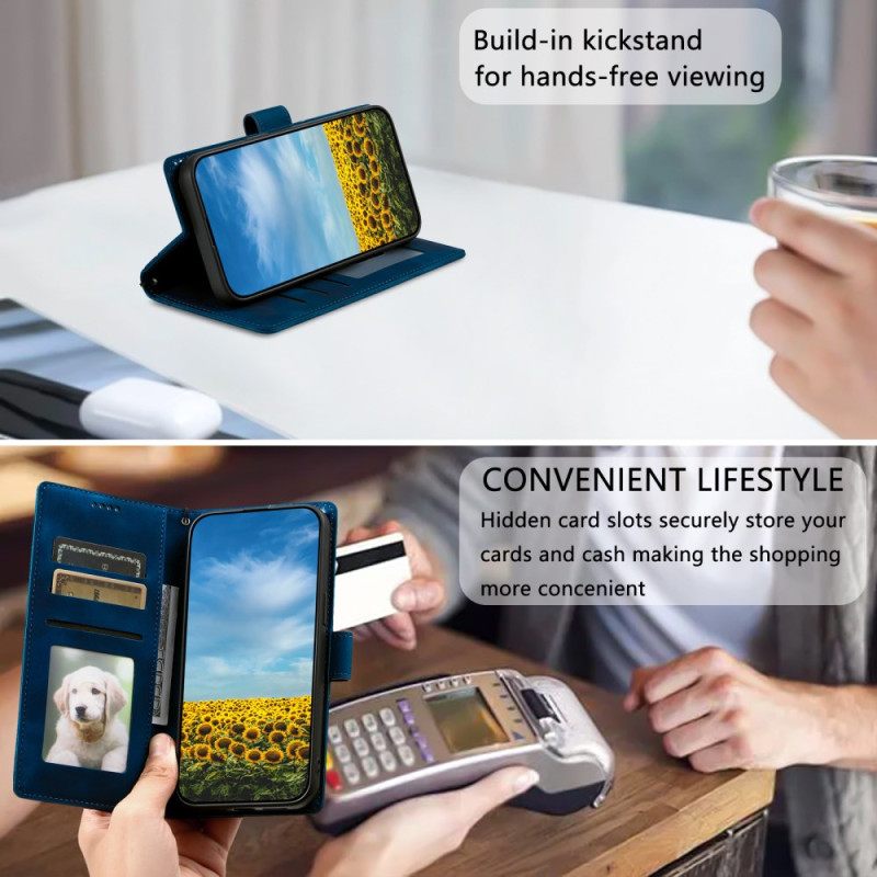 Folio-hoesje Xiaomi Redmi Note 14 4g Telefoonhoesje Suède-effect Met Band