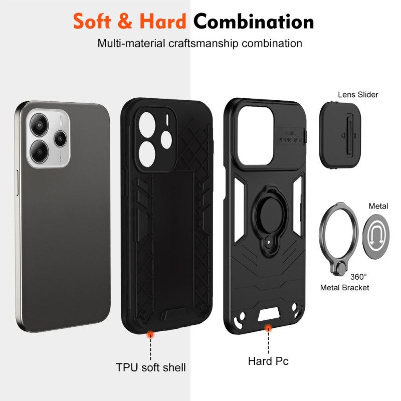 Hoesje Xiaomi Redmi Note 14 4g Schuifbare Camerabeschermer En Houder Bescherming Hoesje