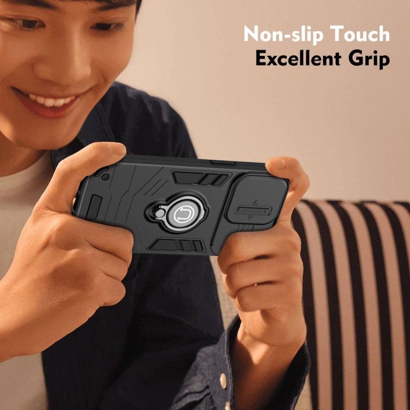 Hoesje Xiaomi Redmi Note 14 4g Schuifbare Camerabeschermer En Houder Bescherming Hoesje