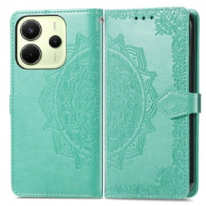 Leren Hoesje Voor Xiaomi Redmi Note 14 4g Barok Mandala