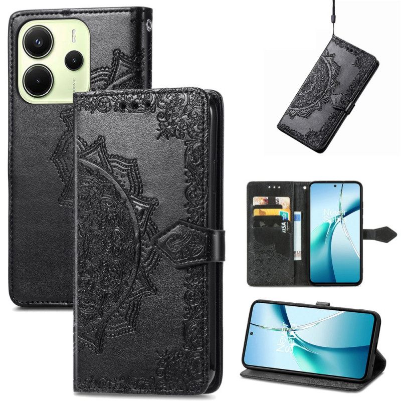 Leren Hoesje Voor Xiaomi Redmi Note 14 4g Barok Mandala