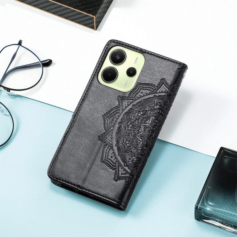 Leren Hoesje Voor Xiaomi Redmi Note 14 4g Barok Mandala