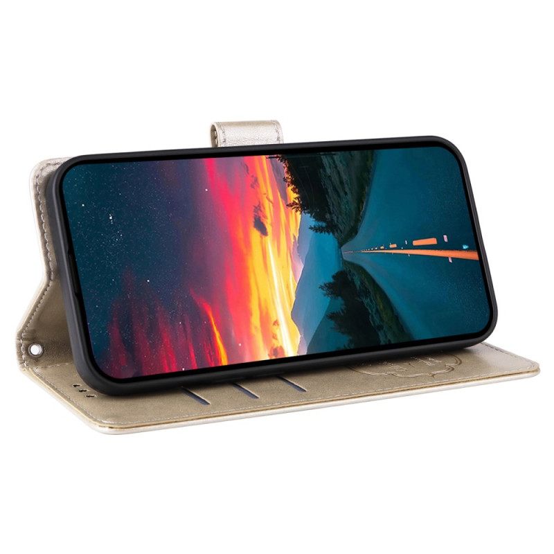 Leren Hoesje Voor Xiaomi Redmi Note 14 4g Bloemen