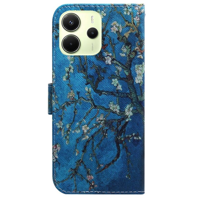 Leren Hoesje Voor Xiaomi Redmi Note 14 4g Bloemen Abrikozenboom